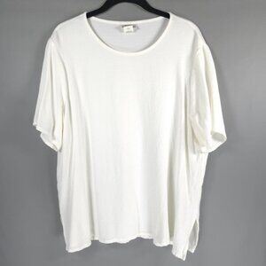EILEEN FISHER WOMAN MADE IN USA 🇺🇸‎ 100% Rayon Short Sleeve Top 117CJ Size 2X